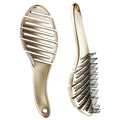 Professional Foldable Hair Brush with Cushion Paddle Curved Vented Styling Detangling Massage Dryer Vent Cleaning Features
