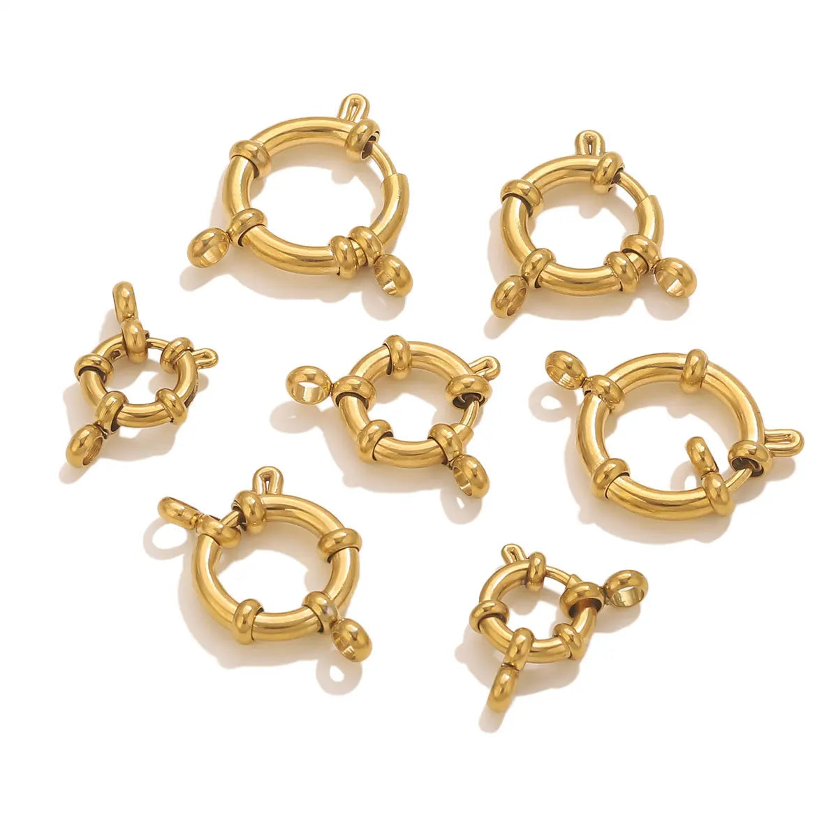 Factory Wholesale Stainless Steel Round O Shape Spring Ring Clasp Components Clasps for DIY Jewelry Making