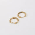 Trendy 17mm Hammered Design Hoop Earring Gold Plated Hoop Huggie Earrings Jewelry for Women