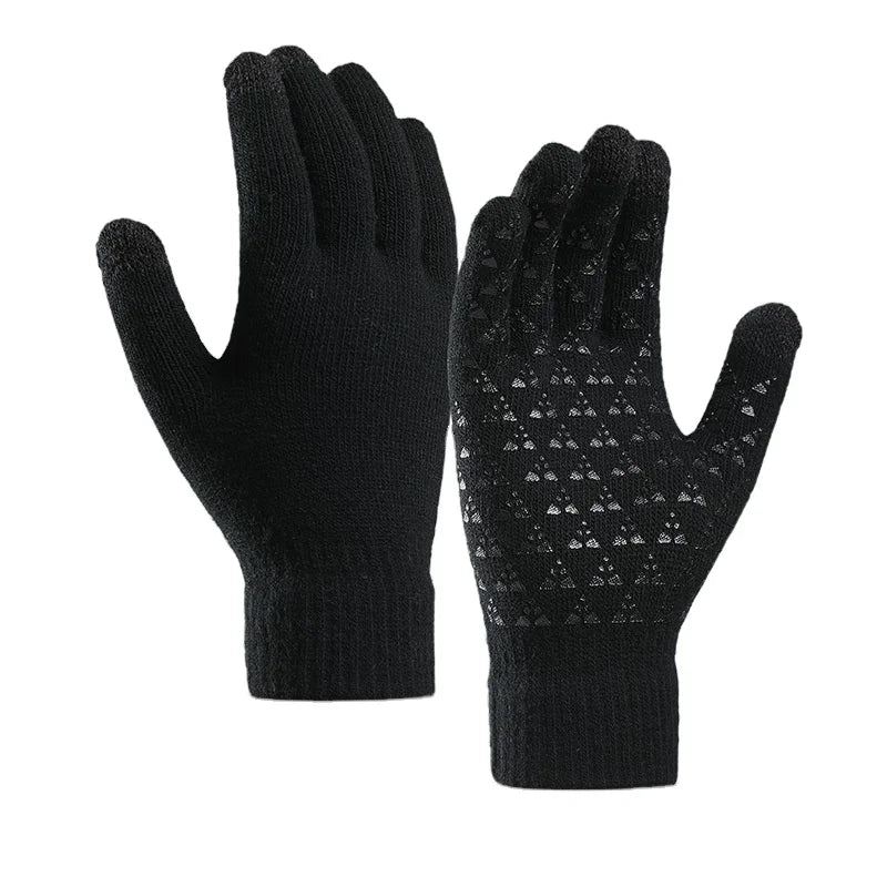 Thick Winter Fabric Warm Winter Gloves Touch Screen Custom logo Anti slip Gloves for Man