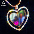 Pass Diamond Tester 3 Inches Heart Shape Vvs Moissanite Photo Memory Pendant Iced Out 925 Silver Diamond Picture Pendant Charms