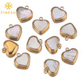Wholesale Diy Jewelry Making Accessories Gold Plated Heart Natural Mother of Pearl Shell Pendant