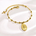 Hypoallergenic Gold Silver Fashion Jewelry Virgin Mary Cross Satellite Chain Bracelets Stainless Steel Rosary Women Bracelet