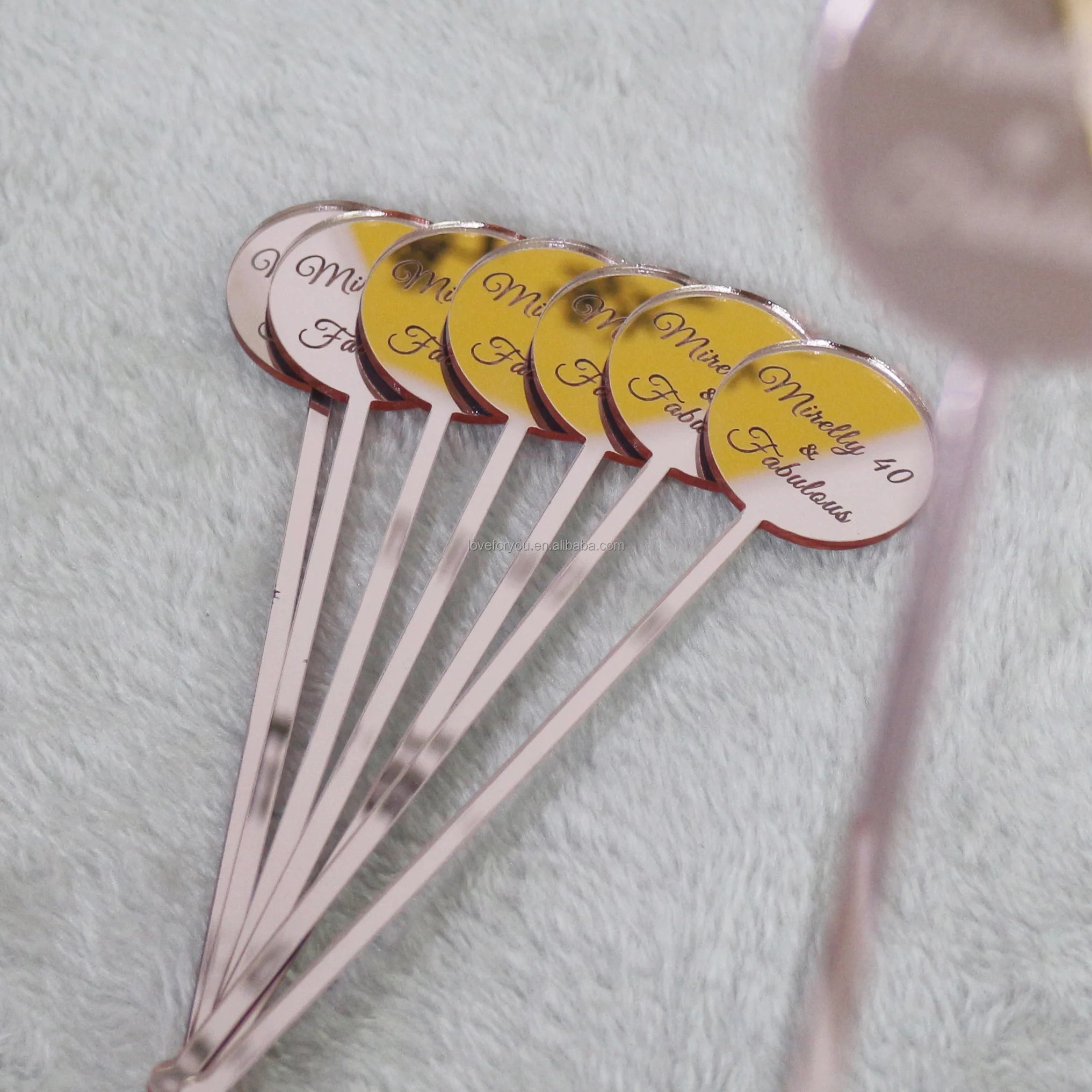 Personalised Engraved Rose Gold Drink Stirrers Wedding Bar Ideas Wedding Bar Decor Ideas Decor Custom Acrylic Cocktail Stirrer