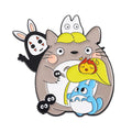 9 Styles Plated Childhood Cartoon Pins Custom Mononoke Chihiro Haku Totoro Enamel Pin Anime Brooches Lapel Badge for Friends