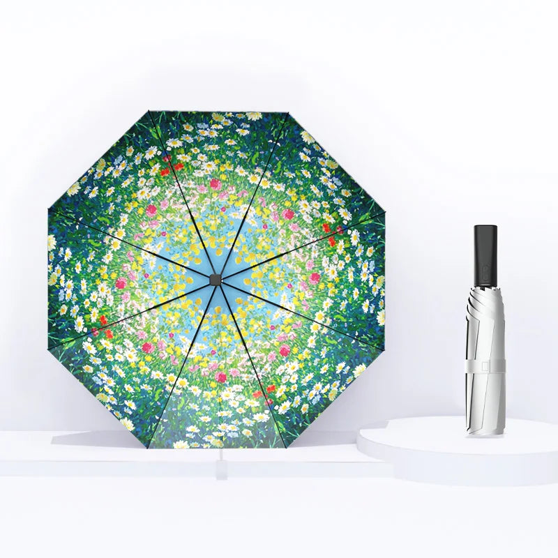 Modern Colorful Automatic Electric Umbrella with Built-in Travel Logo Design