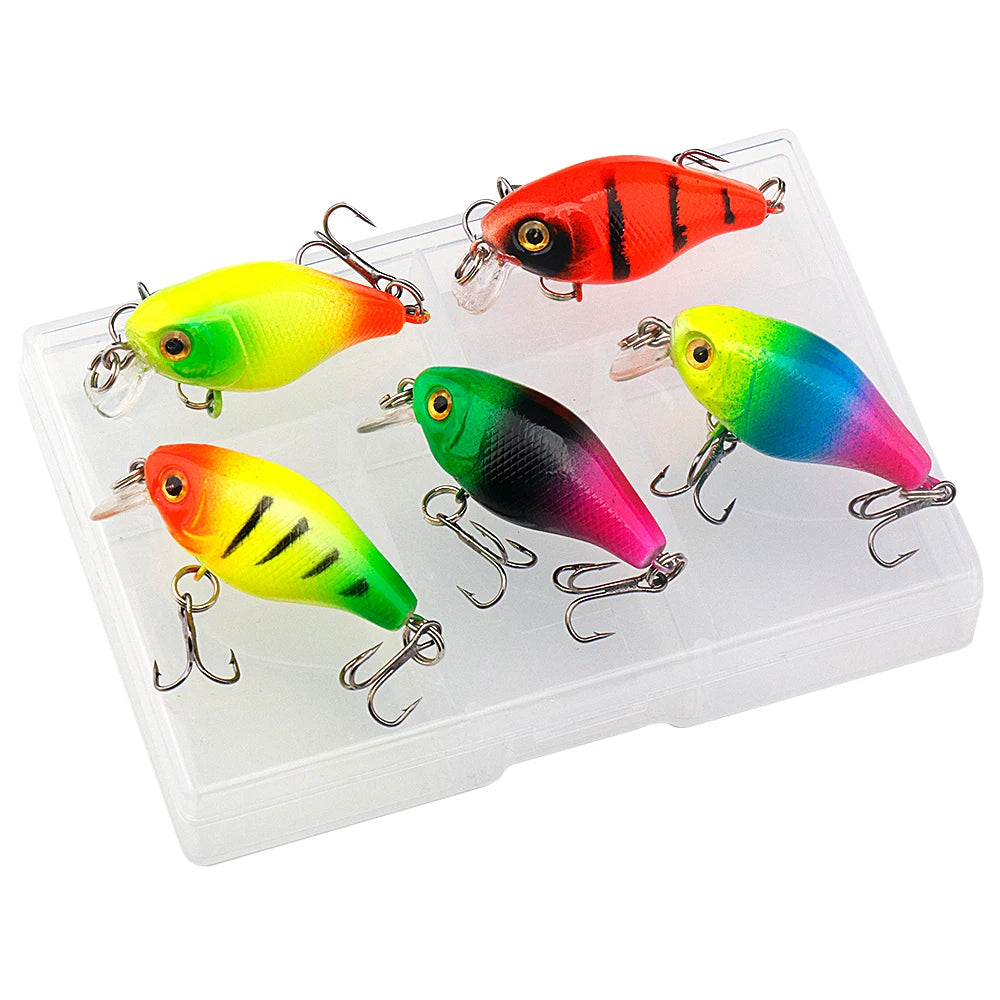 Vtavta 5pcs/box 45mm 4g Floating Wobbler Lure Minnow Fishing Crankbait Box Swimbait Pesca Lure Hardbait