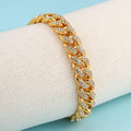 Zamak 2026 Hip Hop Latest Rhinestone Stone Bracelets Jewelry Gold Plated Bracelet Hot Selling Luxury CZ Bracelet