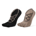 Wholesales Women's  Grip Ankle Pilates Yoga Toeless  Non-Slip Crew 5 Toe Socks Criss-cross Socks with Leopard for Summer
