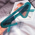 Vintage Small Triangle Cat Eye Flat Y2k Sunglasses for Women Fashion Brand Unique Black Gradient Sun Glasses Men Hip Hop Shades
