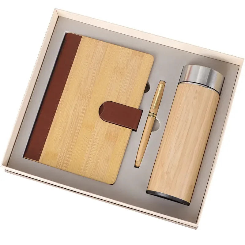 Wood Man Gift Set With USB Notebook and Pen Promotional Souvenirs Business Gifts Office Supplies