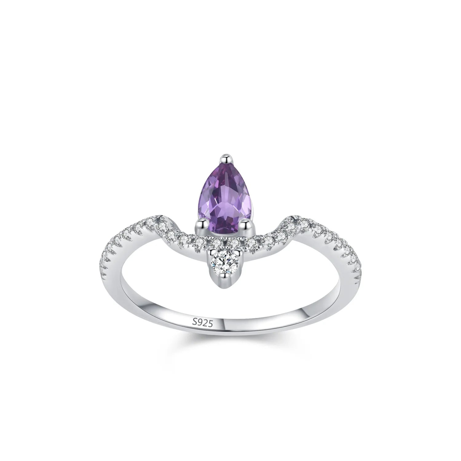 Exquisite Elegant Purple Zircon Gemstone Rhodium Plated 925 Sterling Silver Wedding Anniversary Manufacturer Wholesale Factory
