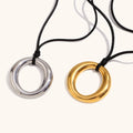 Stainless Steel Vintage Fashion Gold Plated O-Shaped Circular Pendant Necklace Custom LOGO O Pendant Necklace