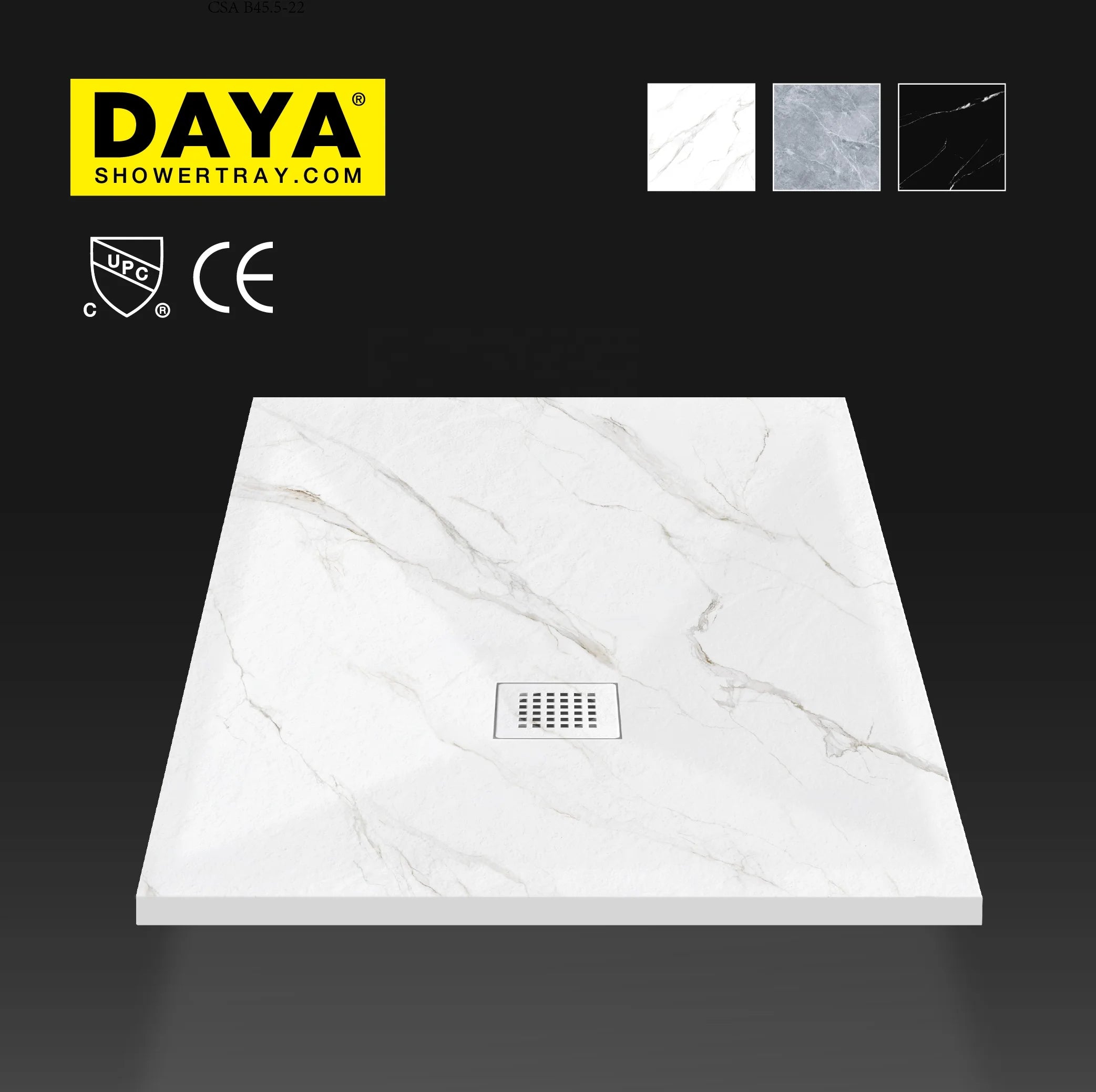 Luxury Marble Black Marquina Calacatta Tray Bathing Tray Shower Tray