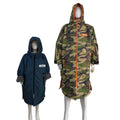 Camouflage Printing Loose Long Keep Warm Fleece Lined Waterproof Beach Surf Swim Robe Jacket Coat