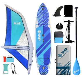 E SUP Customized Double Dropstitch PVC EVA Inflatable Wind Surf Board Fin Paddle Leash Bag Pump for Lakes Rivers Wave Surfing