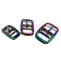 Rainbow Electroplated Brass Pet Collar Buckle - Adjustable Snap Lock for Dog Cat Collars