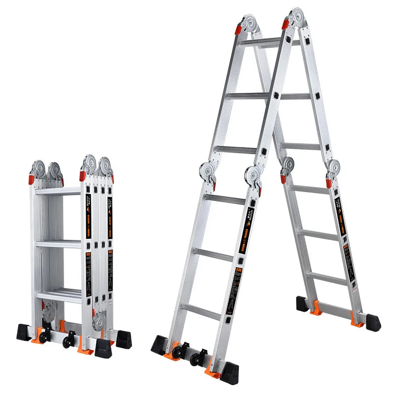 Multifunctional Aluminum Alloy Folding Ladder 4x2 to 4x6 Articulated Extension Ladders