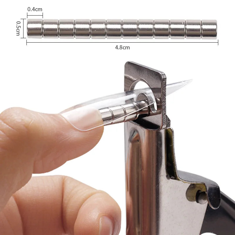 2-in-1 Custom Round 3D Puff Nail Brush Magnetic Nail Polish Tools with Wholesale False Tips Edge Cutters for Manicure
