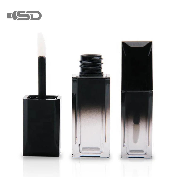6ml Wholesale Eco Friendly Plastic Square Lip Gloss Tubes with Screen Printing Cosmetic Packaging