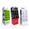 Flat-Packing Foldable Cardboard T-shirt & Hat Display Stand for Advertising Portable Clothing Store Racks with Customizable Size