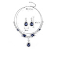 Fashion Bridal Jewelry Sets Rhinestone Necklace and Earring Zircon Set European and American for Wedding Accessories