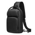 Custom Logo Small Black Sling Crossbody Bag Fashionable Waterproof Daypack for Men Women with Zipper Closure for Hiking Biking