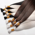 Double Drawn Straight Soft Reel Russian Blonde Hair Bundles Full Cuticle Aligned Virgin Raw Remy 100% Human Bulk Hair Extensions