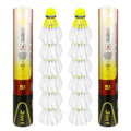 3in1 Factory Supply Class a Goose Feather Shuttlecock with Fluorescent Yellow Fiber Super Durable Stable Dmantis D51