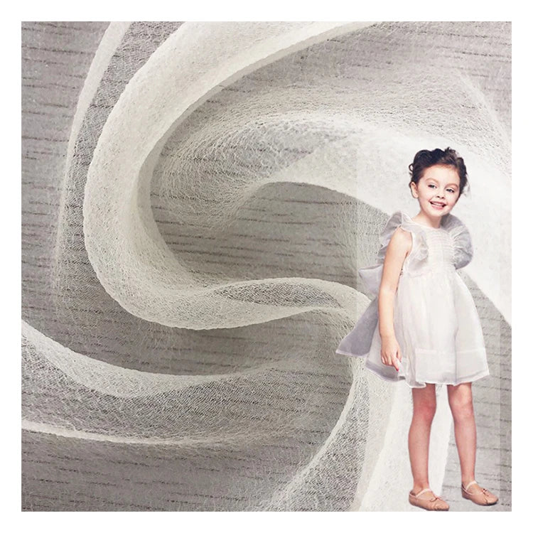 Wholesale High Density Crepe Organza Pleated Fabric Free Sample Lolita Princess Dress Fabric Pleated Organza Fabric