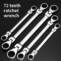 Professional Chrome Vanadium Double Hand 72 Teeth 8-19mm Ratchet Wrench Combination Ratchet Wrench
