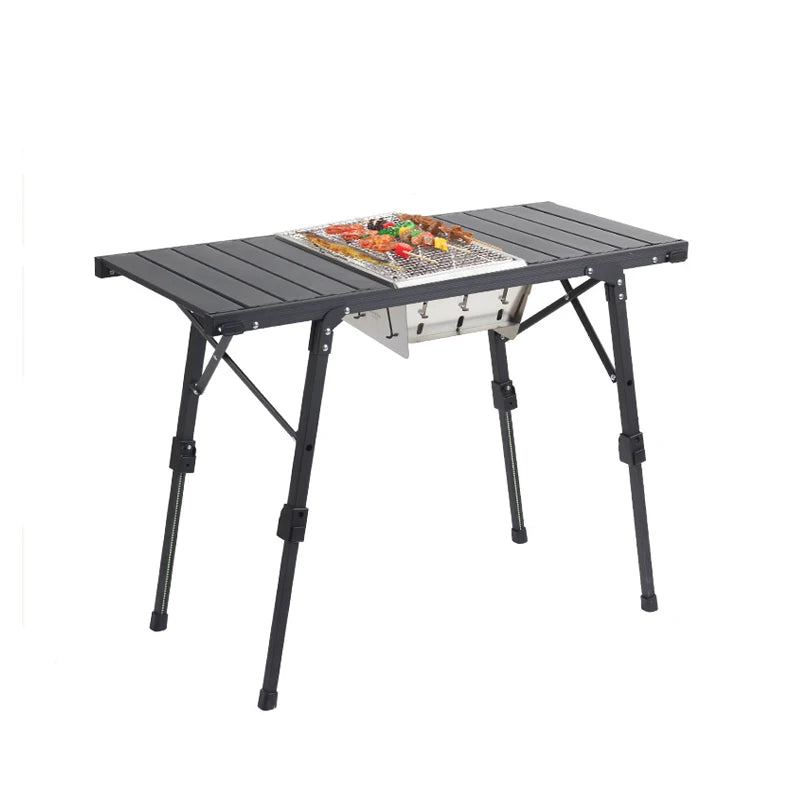 KingGear Outdoor Kitchen Folding Camping IGT Table Portable Lightweight Camp BBQ Grill Table
