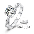 Abiding Hot Sale 1 Carat D Color Moissanite 9K Solid White Gold Rings Jewelry for Women with GRA Certificate