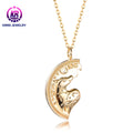 Minimalist 18K Gold Plated Moon Pendant Women's Silver Jewelry Embedded with Sheep Wedding Engagement Anniversary Gift Wholesale