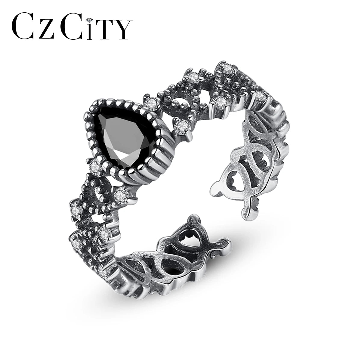 CZCITY Lady Fashion Jewelry and Accessory Turkish Trend 925 Sterling Silver Wholesale Hip Hop Ring