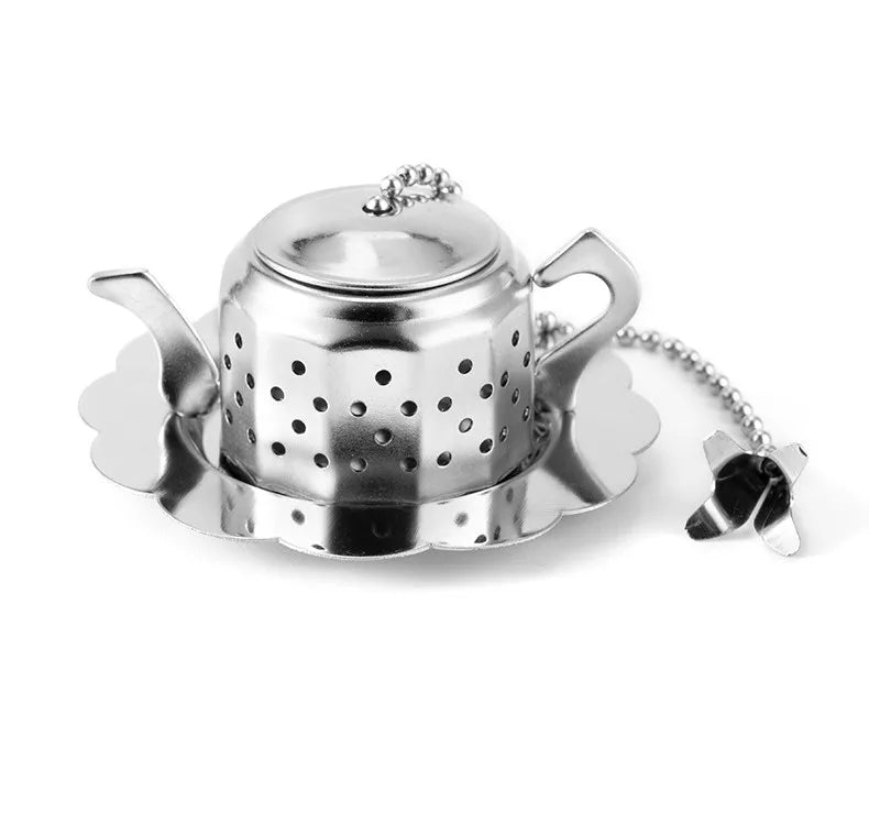 Fast Customization Free Sample Premium Stainless Steel Funny Gift Idea BPA Free Herbal Tea Infuser Silver Metal Steel Strainer