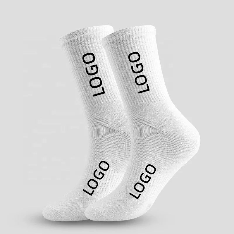 Custom Design Own Logo Crew Socks No Minimum Order High Quality Bamboo Cotton Black Man Sport Sock Elite Calcetines