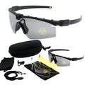 For Adult Outdoor Sports Riding Glasses Z87 Tactical CS Game Shooting Goggles 3 Lens Set Black