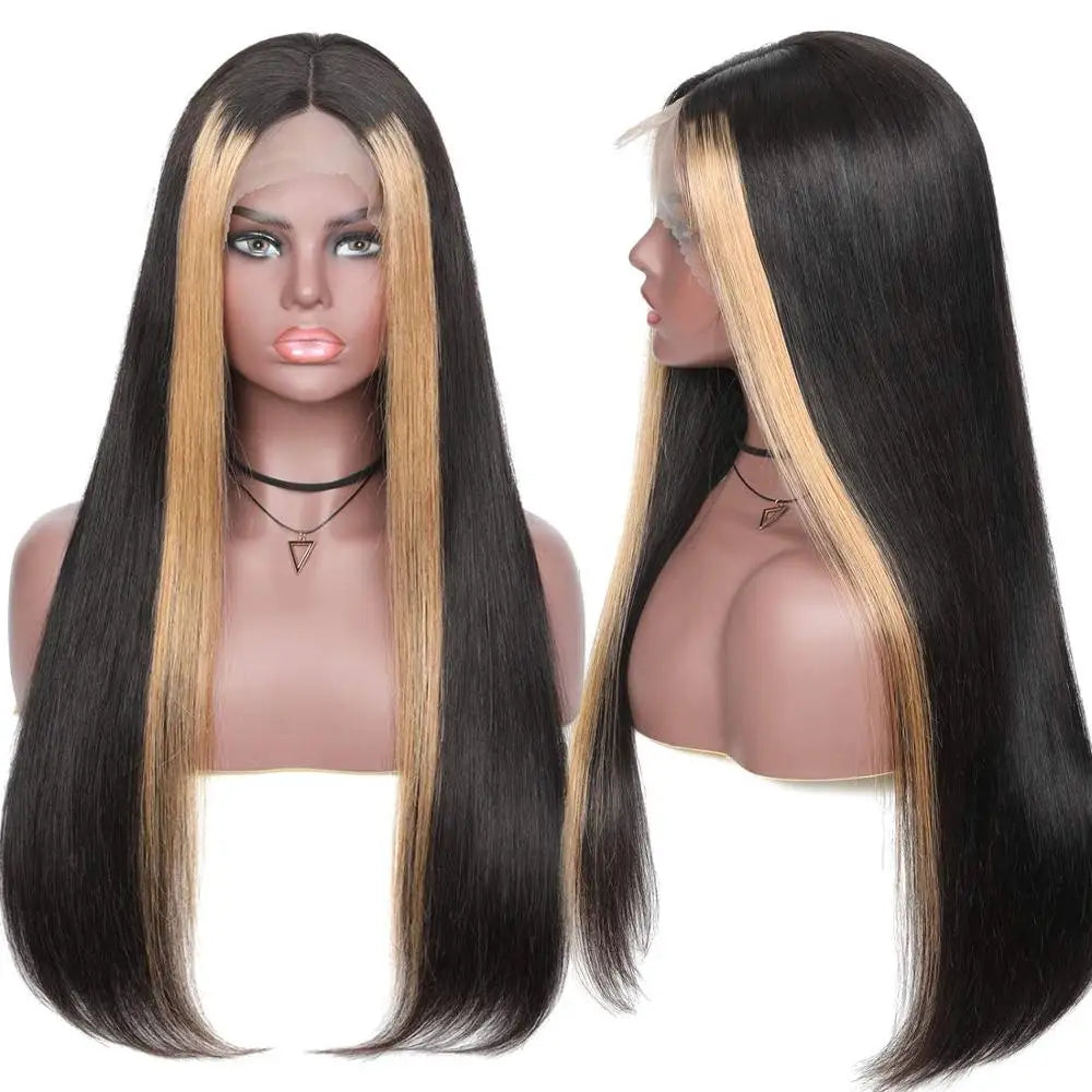 China Xuchang Pre-Colored Highlight Short Lace Front Wigs Indian Straight Human Hair with Good Reviews
