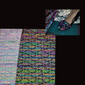 Wholesale Custom Black rainbow Colorful Nylon Polyester Floral Print Reflective Lace Mesh Fabric Leather for Fashion Shoes Hats