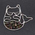 2026 Natural Crystal Indian Agate Wire Wrapped Cat Shaped Silver Edge Healing Crystal Pendant for Jewelry Folk Crafts