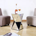 31X53CM Manufacturing Glass Mirrored Furniture Smart Coffee Tea Table Decorative Glass Flower Standing Side Table End Tea Corner
