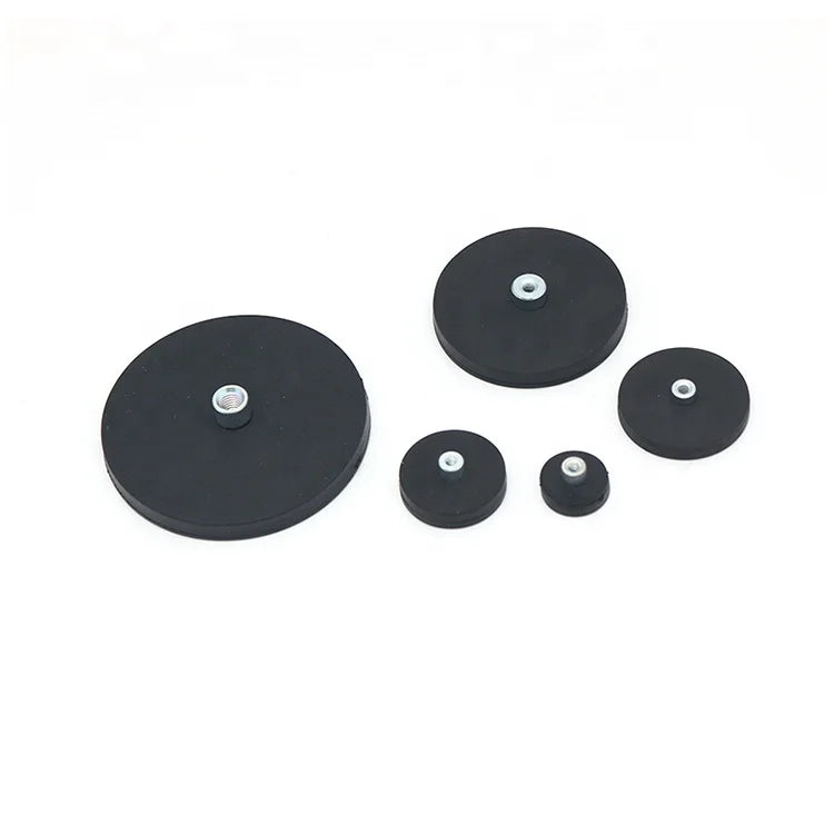 Rubber Magnetic Neodymium Pot Magnet Inside Thread Rubber with Internal Screw