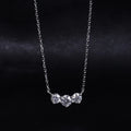 18k Solid White Gold Lab Diamond Necklace 3 Stone Lab Grown Diamond Necklace for Women