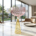 Luxury Handmade Multi-color Vintage Glass Flute Dessert Goblet Lightweight Reusable Design Custom Logo Private Aviation VIP MegaBDM