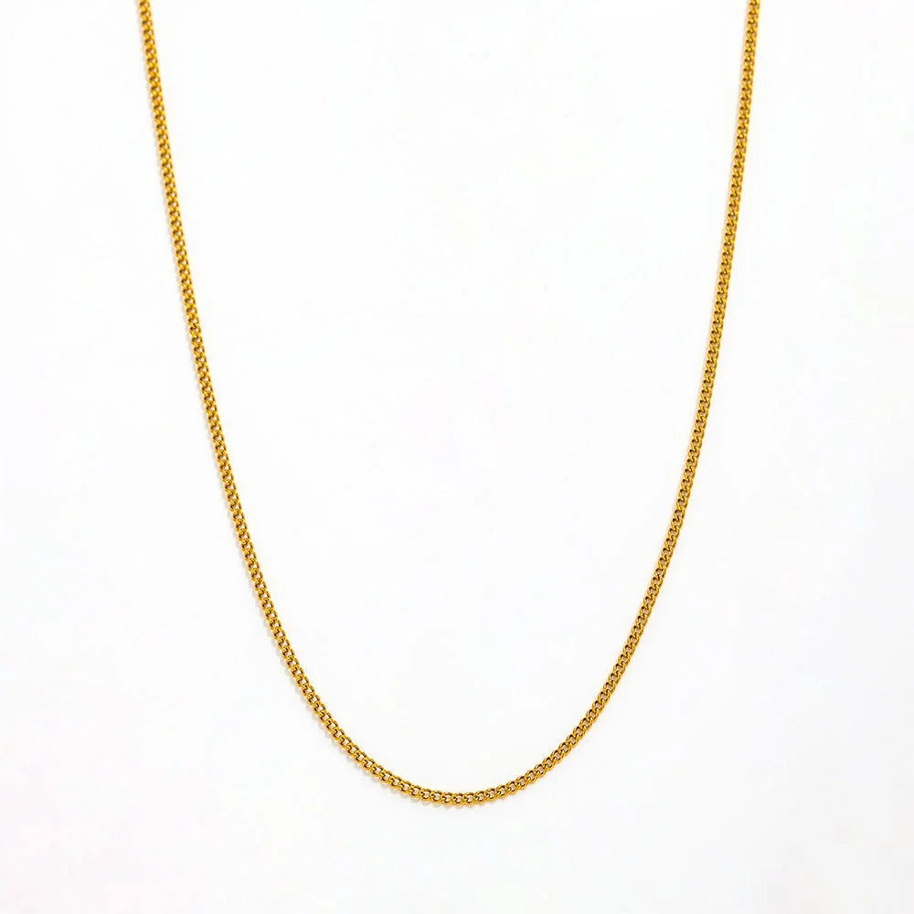 Joolim Jewelry 18K Gold Plated Dainty Curb Chain Choker Charm Necklace Trendy Necklace