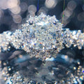 CAOSHI Classic Paved Imitate Moissanite CZ Flower Ring Setting Promise Bridal Women Silver Plated Jewelry Wedding Rings