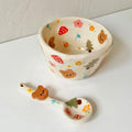 Ins Nordic Cute Kitchen Cereal Salad Fruit Serving Bowls Dessert Shop Ice Cream Ceramic Bowl Set