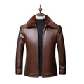 Wholesale Men's Winter Jacket in Youth Fashion Trend Waterproof PU Leather Windproof XL & Plus Size Zipper Closure