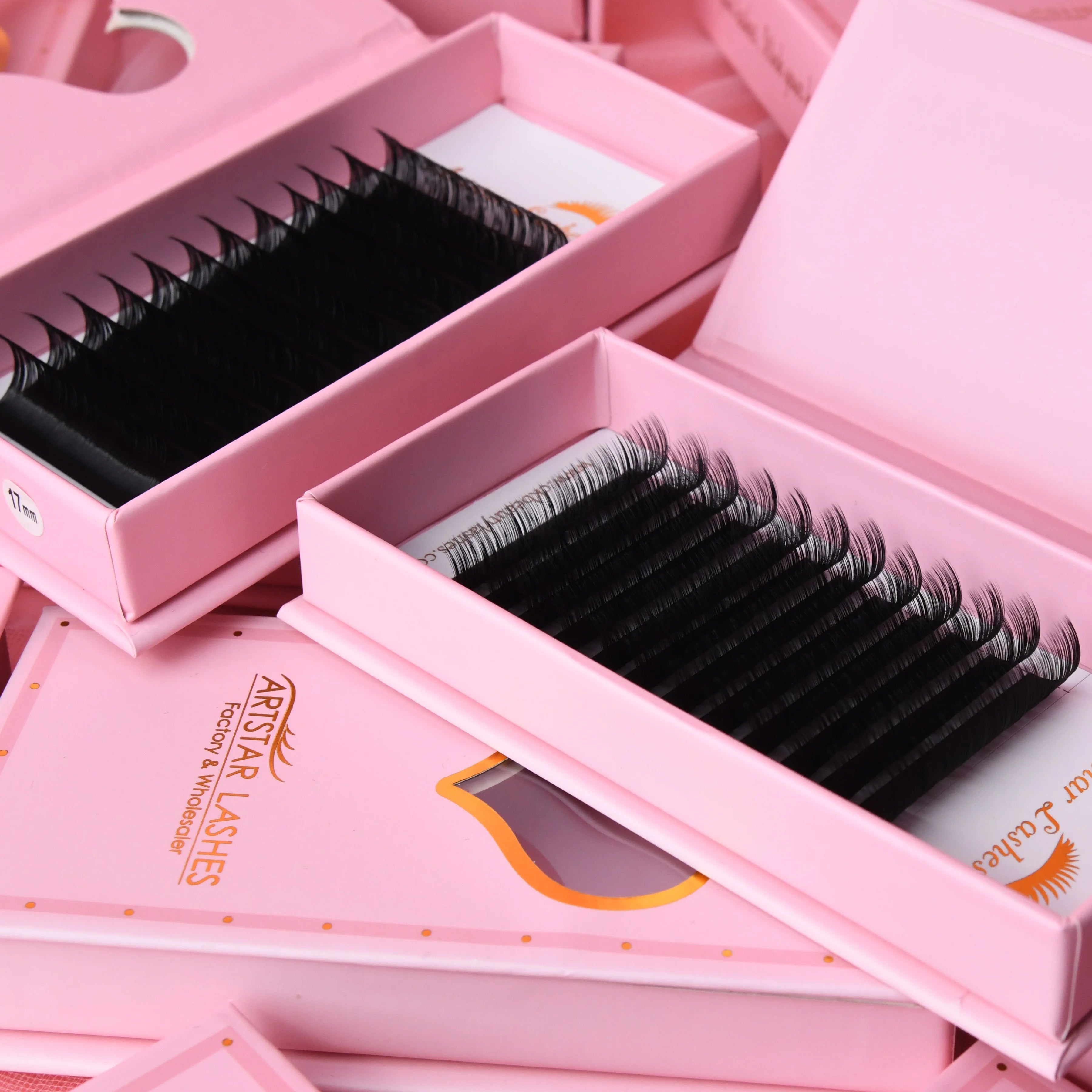 Wholesale Jet Black Eyelash Extension 20Mm D Curl Matte Cashmere Russian Volume Lashes Extension